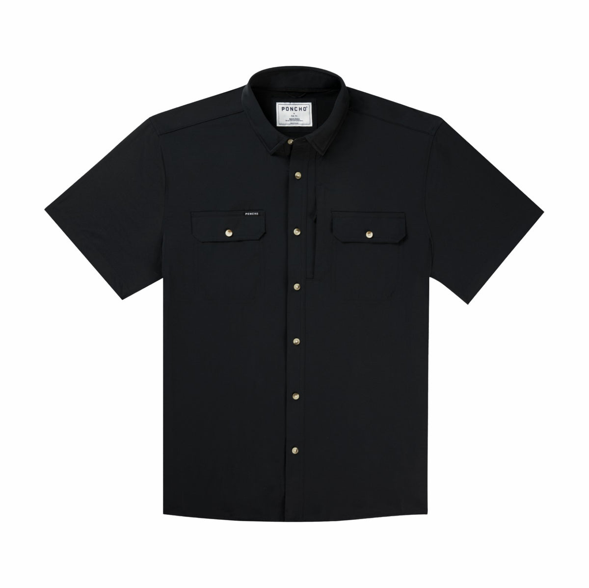 Black Short Sleeve Fishing Shirt