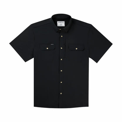 Black Short Sleeve Fishing Shirt