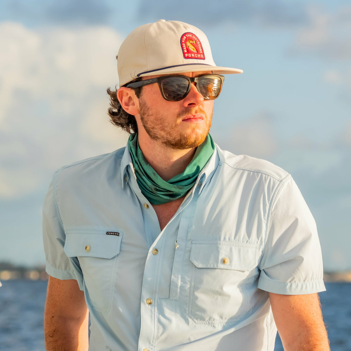 Blue Short Sleeve Fishing Shirt
