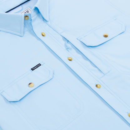 Blue Short Sleeve Fishing Shirt