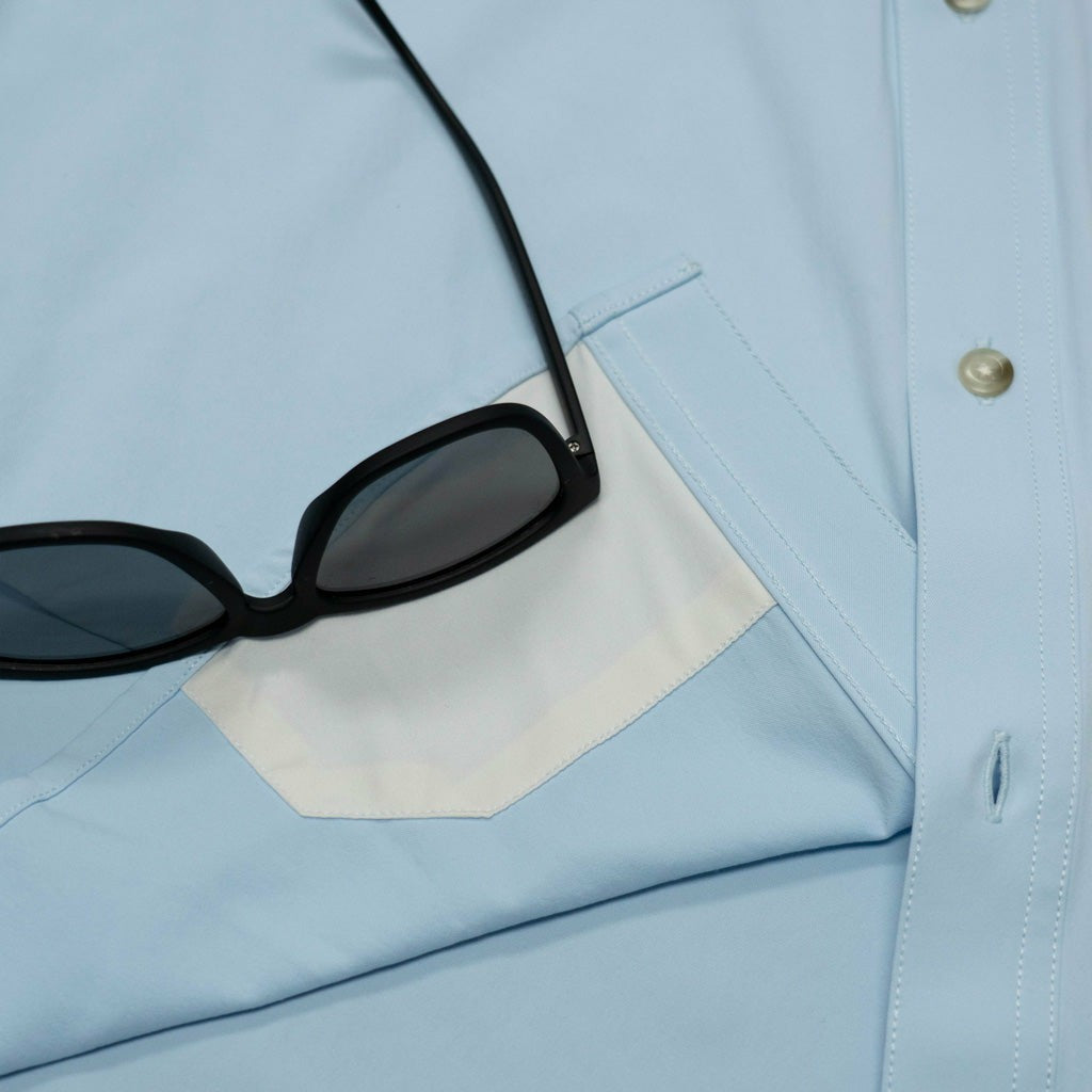 Blue Short Sleeve Fishing Shirt