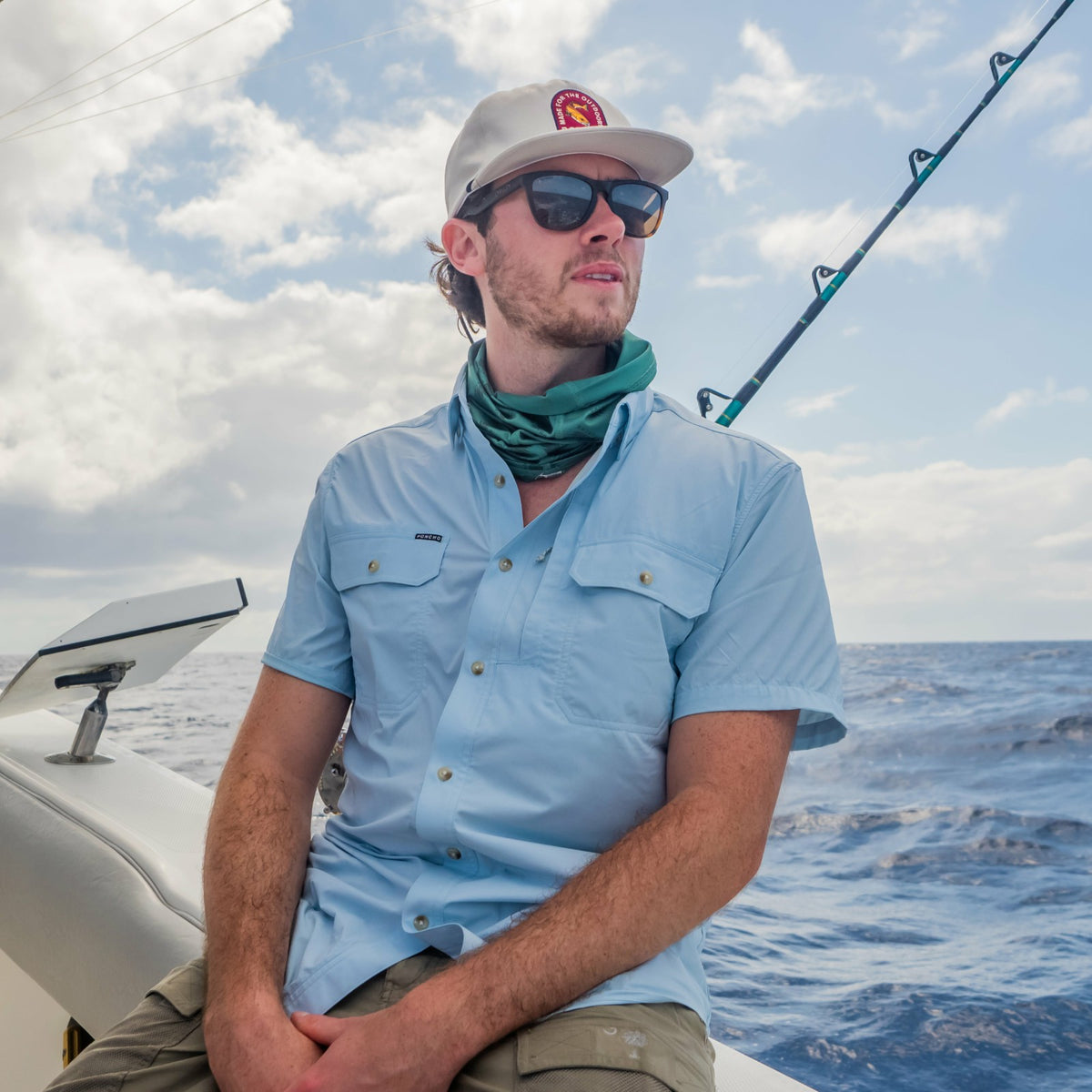 Blue Short Sleeve Fishing Shirt