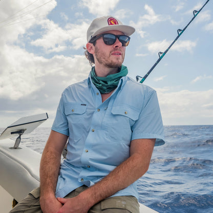 Blue Short Sleeve Fishing Shirt