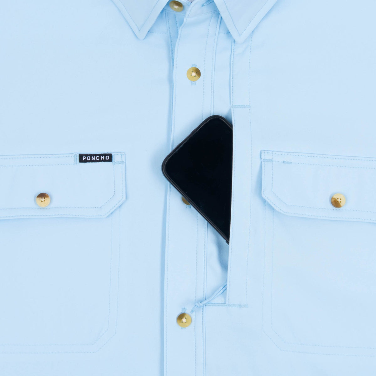 Blue Short Sleeve Fishing Shirt