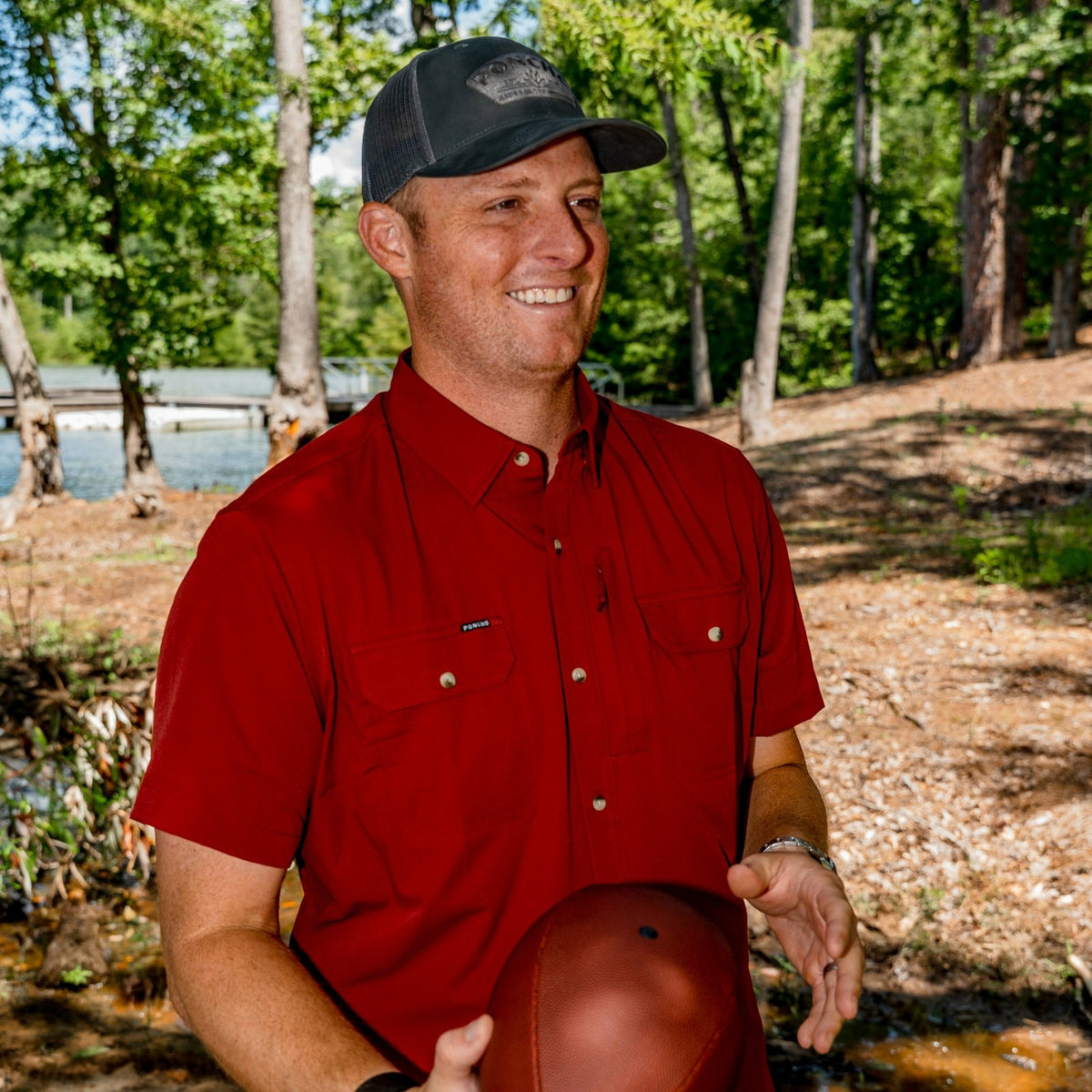 Black Short Sleeve Fishing Shirt