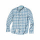 white and blue plaid