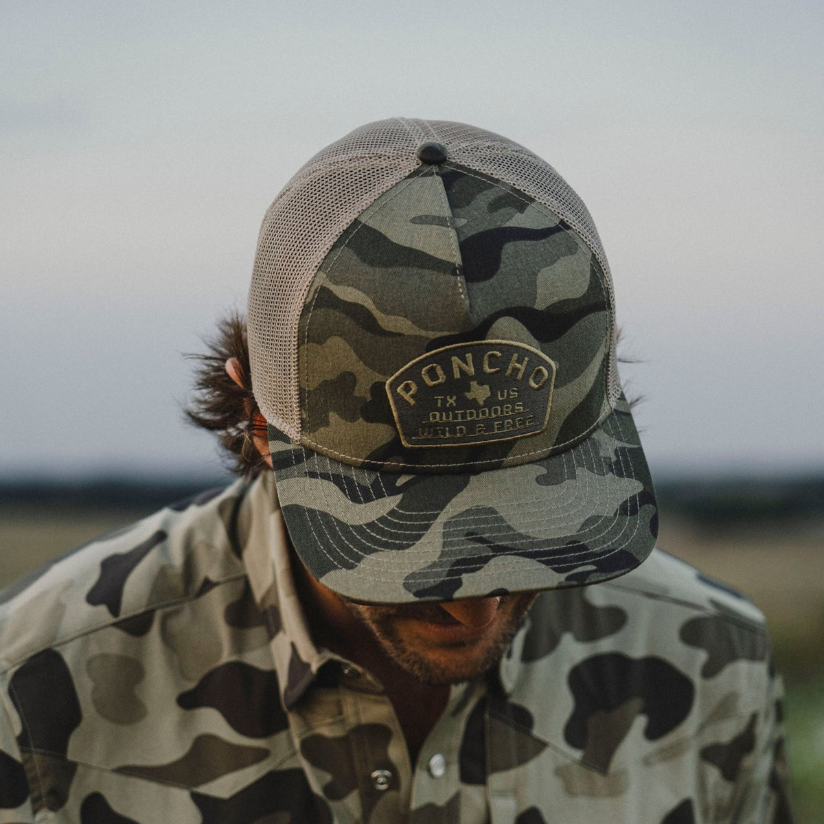 Camo Wild and Free Trucker Hat